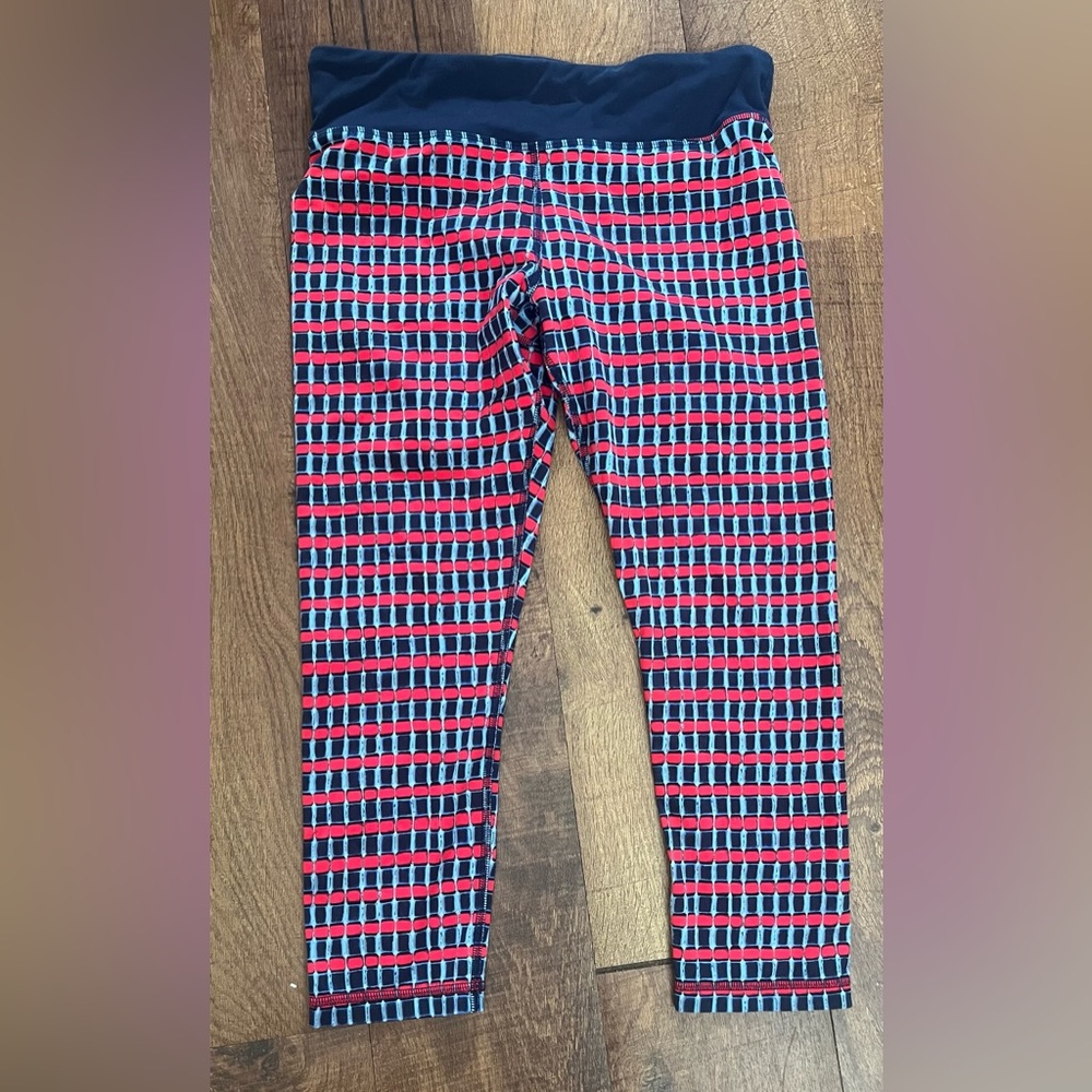 Tory Sport Red and Blue Patterned Leggings